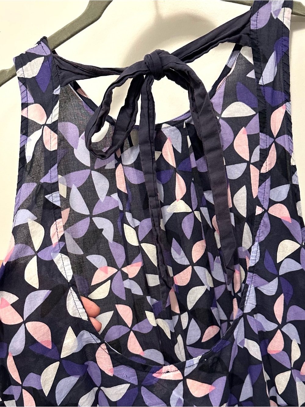 Kate Spade New York Cotton Sleeveless Tie Open Back Mini Cover Up Summer Dress S - Picture 3 of 7